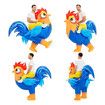 Halloween Inflatable Rooster Costume, Funny Cosplay Halloween Costume for Men Women Birthday Christmas, Suitable for Height 150-190 CM