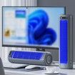 Portable Air Conditioning Fan Rechargeable Tower Cooling Fan Quiet with 3 Speeds Wall-mounted  Desktop with Hook Color Grey