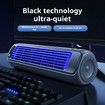Portable Air Conditioning Fan Rechargeable Tower Cooling Fan Quiet with 3 Speeds Wall-mounted  Desktop with Hook Color Grey