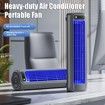 Portable Air Conditioning Fan Rechargeable Tower Cooling Fan Quiet with 3 Speeds Wall-mounted  Desktop with Hook Color Grey