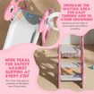 3 in 1 Kids Slide Set Climber Ladder Steps Basketball Hoop Indoor Outdoor Playground Activity Centre Stairs Equipment Playset Toy Pink