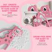 3 in 1 Kids Slide Set Climber Ladder Steps Basketball Hoop Indoor Outdoor Playground Activity Centre Stairs Equipment Playset Toy Pink