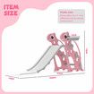 3 in 1 Kids Slide Set Climber Ladder Steps Basketball Hoop Indoor Outdoor Playground Activity Centre Stairs Equipment Playset Toy Pink