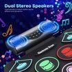 9 Pads Electronic Drum Kit Electric Digital USB Roll Up Bluetooth Practice Pad Speaker Headphone Jack Beginner Musical Instrument Drumsticks Colourful