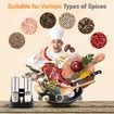 Electric Salt and Pepper Grinder Set 2PCS Stainless Steel Ceramic Mill USB Rechargeable Refillable Spice Shaker Blender Automatic Grinding Kitchen