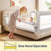 3Pcs Kids Bed Rail Bedrail Queen Side Guard Safety Barrier Toddler Child Cot Fence Baby Fall Protection Adjustable Folding Breathable Mesh
