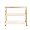 Kitchen Island Trolley Portable Bar Cart Wine Rack Drinks Glass Bottle Holder Shelf Storage Organizer Coffee Tea Liquor Serving Utility Stand on Wheels