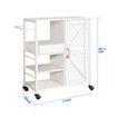 Kitchen Island Trolley Portable Rolling Utility Cart on Wheels Mobile Storage Cabinet Shelf Organizer Food Preparation Table Towel Rack