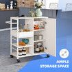 Kitchen Island Trolley Portable Rolling Utility Cart on Wheels Mobile Storage Cabinet Shelf Organizer Food Preparation Table Towel Rack