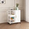 Kitchen Island Trolley Portable Rolling Utility Cart on Wheels Mobile Storage Cabinet Shelf Organizer Food Preparation Table Towel Rack
