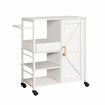 Kitchen Island Trolley Portable Rolling Utility Cart on Wheels Mobile Storage Cabinet Shelf Organizer Food Preparation Table Towel Rack
