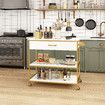 Kitchen Island Trolley Bar Cart Wine Rack Portable Drinks Holder Coffee Tea Serving Rolling Utility Storage Drawer Shelf Organizer on Wheels