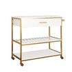 Kitchen Island Trolley Bar Cart Wine Rack Portable Drinks Holder Coffee Tea Serving Rolling Utility Storage Drawer Shelf Organizer on Wheels