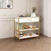 Kitchen Island Trolley Bar Cart Wine Rack Portable Drinks Holder Coffee Tea Serving Rolling Utility Storage Drawer Shelf Organizer on Wheels