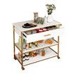 Kitchen Island Trolley Bar Cart Wine Rack Portable Drinks Holder Coffee Tea Serving Rolling Utility Storage Drawer Shelf Organizer on Wheels