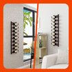 Wall Mounted Wine Rack 9 Bottle Storage Holder Metal Black Corner Hanging Shelf Modern Vertical Display Hanger for Cellar Home Bar