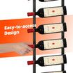 Wall Mounted Wine Rack 9 Bottle Storage Holder Metal Black Corner Hanging Shelf Modern Vertical Display Hanger for Cellar Home Bar