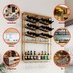 Wall Mounted Wine Rack Bottle Glass Storage Holder Modern Metal Corner Hanging Shelf Display Hanger for Home Bar Cellar
