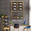 Wall Mounted Wine Rack Bottle Glass Storage Holder Modern Metal Corner Hanging Shelf Display Hanger for Home Bar Cellar