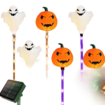 Ghost Light Garden Lights 6 in 1 Halloween String Solar Halloween Decorative LED Outdoor Waterproof Ghost Stake Lights for Pathway Yard Garden Decoration