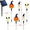 Ghost Light Garden Lights 6 in 1 Halloween String Solar Halloween Decorative LED Outdoor Waterproof Ghost Stake Lights for Pathway Yard Garden Decoration
