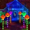 Ghost PUMPKIN Solar Light Lights 6 in 1 Halloween String Solar Halloween DecorationLED Outdoor Waterproof Lights for Pathway Yard Garden Decoration