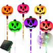 PUMPKIN Solar Light Garden Lights 6 in 1 Halloween String Solar Halloween Decorative LED Outdoor Waterproof Ghost Stake Lights for Pathway Yard Garden Decoration