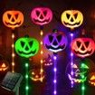 PUMPKIN Solar Light Garden Lights 6 in 1 Halloween String Solar Halloween Decorative LED Outdoor Waterproof Ghost Stake Lights for Pathway Yard Garden Decoration