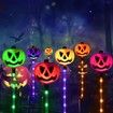 PUMPKIN Solar Light Garden Lights 6 in 1 Halloween String Solar Halloween Decorative LED Outdoor Waterproof Ghost Stake Lights for Pathway Yard Garden Decoration