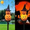 2Packs Halloween Decorations Solar Power Snowman Pumpkin Light  Outdoor Atmosphere Decoration Light Courtyard Warm Light