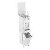 32L 3 Tiers Rubbish Bin Pedal Step Dustbin Recycle Garbage Kitchen Trash Can Waste Sorting Bucket Slim Trashcan Sorter Office Indoor with Wheels