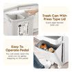 42L Rubbish Bin Pedal Step Dustbin 3 Tiers Recycle Garbage Kitchen Trash Can Sorting Waste Bucket Trashcan House Office Indoor with Wheels