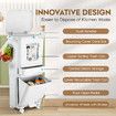 42L Rubbish Bin Pedal Step Dustbin 3 Tiers Recycle Garbage Kitchen Trash Can Sorting Waste Bucket Trashcan House Office Indoor with Wheels