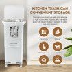 42L Rubbish Bin Pedal Step Dustbin 3 Tiers Recycle Garbage Kitchen Trash Can Sorting Waste Bucket Trashcan House Office Indoor with Wheels