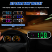 Car Headup Display GPS Digital Speedometer KM/H Colorful LED Display Clock & Compass Function Overspeed Alarm for Car Truck SUV RV