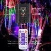 Solar Meteor Shower Lights 10 Tubes 30cm 6.6m Remote Waterproof String Lights Party Wedding Tree Halloween Christmas Outdoor Decorations Col.Blue