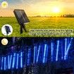 Solar Meteor Shower Lights 10 Tubes 30cm 6.6m Remote Waterproof String Lights Party Wedding Tree Halloween Christmas Outdoor Decorations Col.Blue