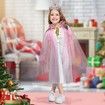 Princess Dress Up Clothes for Little Girl,11Pcs Princess Cape with Crown,Princess Dresses for Girl Age3+ Birthday Gift (Pink)