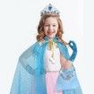 Princess Dress Up Clothes for Little Girl,11Pcs Princess Cape with Crown,Princess Dresses for Girl Age3+ Birthday Gift (Blue)