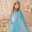 Princess Dress Up Clothes for Little Girl,11Pcs Princess Cape with Crown,Princess Dresses for Girl Age3+ Birthday Gift (Blue)