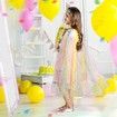 Princess Dress Up Clothes for Little Girl,11Pcs Princess Cape with Crown,Princess Dresses for Girl Age3+ Birthday Gift (Yellow)