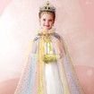 Princess Dress Up Clothes for Little Girl,11Pcs Princess Cape with Crown,Princess Dresses for Girl Age3+ Birthday Gift (Yellow)
