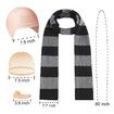 4 Pcs Halloween Costume Accessories,Black Gray Striped Scarf/Fake Nose/Bald Cap for Men Cosplay Set