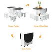 Folding Dining Table Set 4 Chairs 5 Piece Extendable Outdoor Furniture Dinner Room Kitchen Camping Picnic Desk Foldable Modern with Wheels