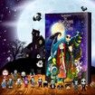 Halloween Advent Calendar,Contains 24 Gifts,Halloween Horror Movie Figures Advent Calendar,Halloween Countdown Calendar,Halloween Doll Collectible Figures Gift for Kids (A)