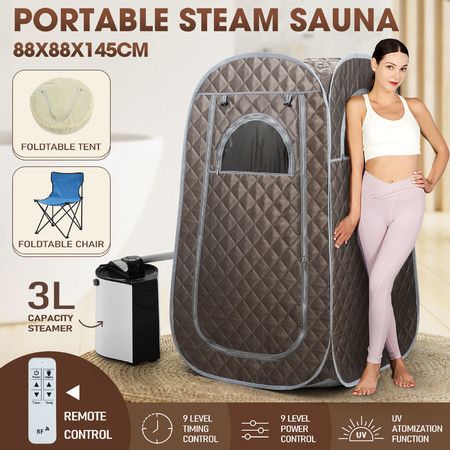 Sauna Steam Tent Foldable Steamer Heating Slimming Skin Spa Box Portable Room With Chair Remote Control Indoor