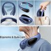 Neck Air Conditioner, 5000mAh Portable Neck Fan with Semiconductor Cooling Airflow Bladeless USB Rechargeable 3 Speed Personal Fan, Blue
