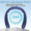 Neck Air Conditioner, 5000mAh Portable Neck Fan with Semiconductor Cooling Airflow Bladeless USB Rechargeable 3 Speed Personal Fan, Blue