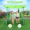 Kids Swing Chair 2 Seat Outdoor Furniture Garden Porch Hammock Patio Activity Play Centre Lounge Bench Metal with Canopy