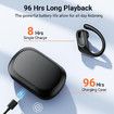 Sport Wireless Bluetooth Earbuds 96H Playback Earhooks In-Ear Headphones Built-in Mic Bass Stereo Headset for Gym Workout Running